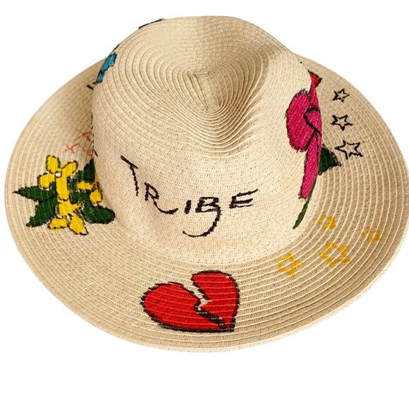River Island Graffitied Straw Hat NWT One Size main image 6